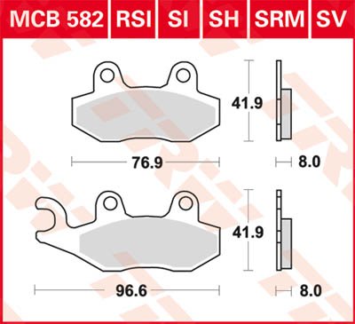 SATELIS 125 (2007 - 2019) universalios organinės standartinės stabdžių trinkelės | TRW