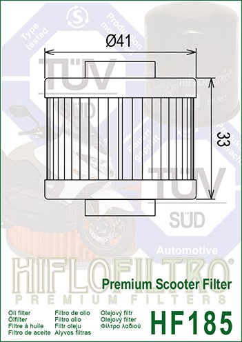 ELYSTAR 125 (2003 - 2010) alyvos filtras | Hiflofiltro