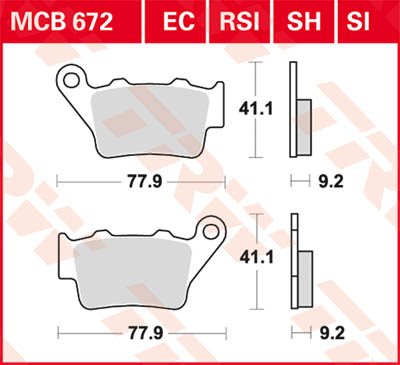 FE 400 (1998 - 2002) sukepinto metalo bekelės stabdžių trinkelės | TRW