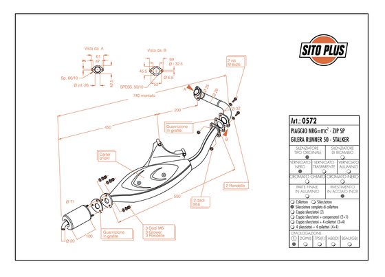 STALKER 50 (1997 - 2004) sitoplus išmetimo sistema gilera | SITO