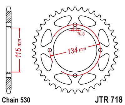 ELEFANT 750 (1987 - 1989) plieninė galinė žvaigždutė | JT Sprockets