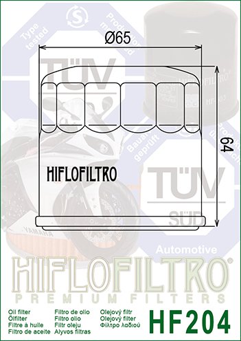 600 (2004 - 2004) "hiflo" alyvos filtras hf204c chromuotas | Hiflofiltro