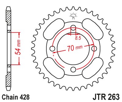 125 SPRINTER (2007 - 2018) plieninė galinė žvaigždutė | JT Sprockets