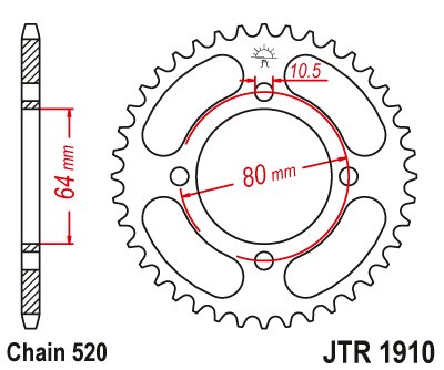 190 OVERLAND (2007 - 2009) plieninė galinė žvaigždutė | JT Sprockets