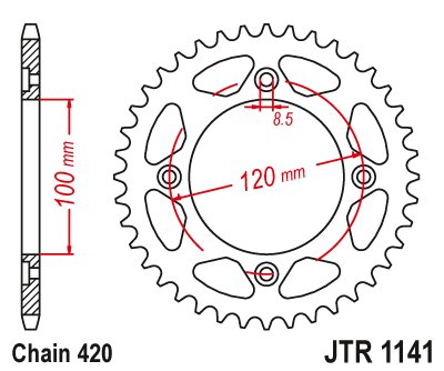 RR 50 ENDURO 2T (2005 - 2020) plieninė galinė žvaigždutė | JT Sprockets