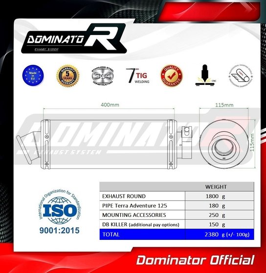 BAJA SENDA 125 (2008 - 2015) exhaust silencer round | Dominator