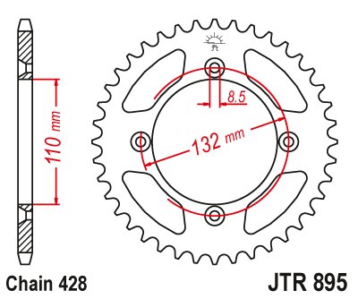 MC 85 (2021 - 2023) plieninė galinė žvaigždutė | JT Sprockets