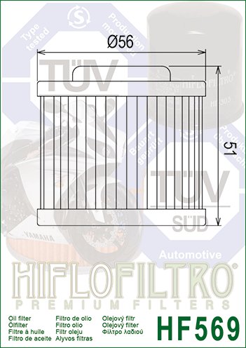 F3 675 (2011 - 2016) "hiflo" alyvos filtras hf569 | Hiflofiltro