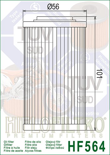 1125 R (2009 - 2010) "hiflo" alyvos filtras hf564 | Hiflofiltro