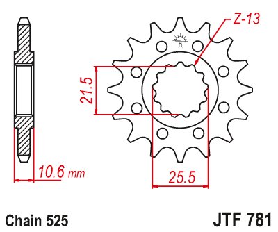 TRK 502 (2018 - 2020) plieninė priekinė žvaigždutė | JT Sprockets