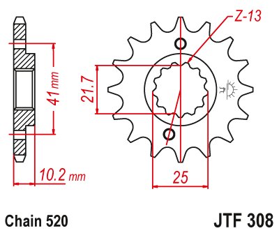 MULHACEN 659 (2007 - 2012) plieninė priekinė žvaigždutė | JT Sprockets