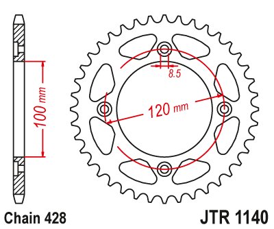 RR 125 LC (2011 - 2020) plieninė galinė žvaigždutė | JT Sprockets