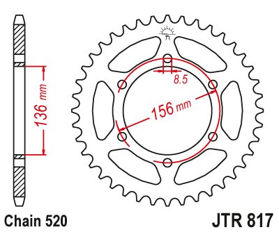 MULHACEN 659 (2007 - 2012) plieninė galinė žvaigždutė | JT Sprockets