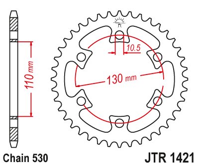 DS 650 (2004 - 2007) plieninė galinė žvaigždutė | JT Sprockets