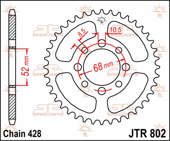 115 KRISS (1999 - 2004) plieninė galinė žvaigždutė | JT Sprockets