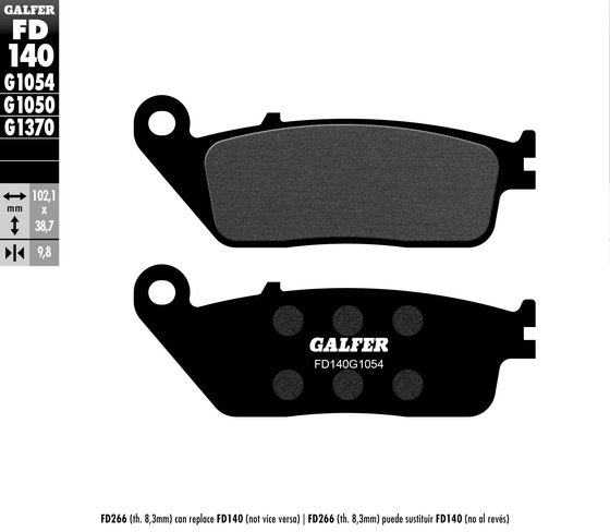 SATELIS 500 (2007 - 2013) pusiau metalinės priekinės stabdžių trinkelės (honda/triumph) | GALFER