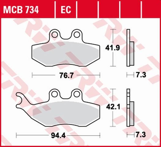 LXR 200 (2010 - 2014) universalios organinės standartinės stabdžių trinkelės | TRW