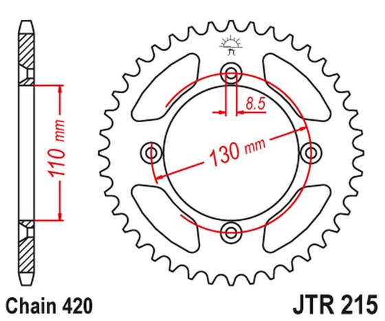 RR 400  ENDURO 4T (2013 - 2014) "racelite" aliuminio galinė lenktyninė žvaigždutė | JT Sprockets