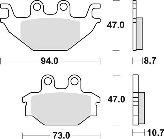 525 BLADE R IRS SE (2010 - 2011) sukepinto metalo bekelės stabdžių trinkelės | TRW