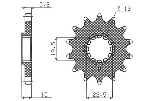 ALP 200 4T (2008 - 2016) 13t 520 pitch black plieno priekinė atsarginė žvaigždutė | SUNSTAR SPROCKETS