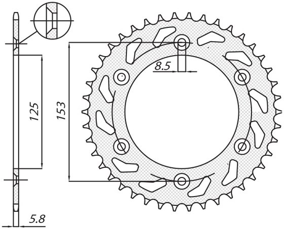 450 CRM F R (2003 - 2013) galinė plieninė žvaigždutė - 520 žingsnis, 51 dantis | SUNSTAR SPROCKETS