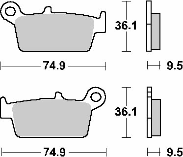 SE 4.5 F (2004 - 2004) lenktyninės sukepintos stabdžių trinkelės | SBS