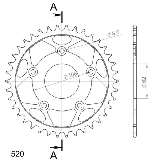 MITO 125 (1992 - 1999) supersprox / jt rear sprocket 701.41 | Supersprox