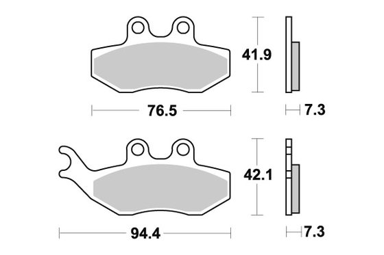 GEOPOLIS 400 (2007 - 2012) brakepads ceramic (774hf) | SBS