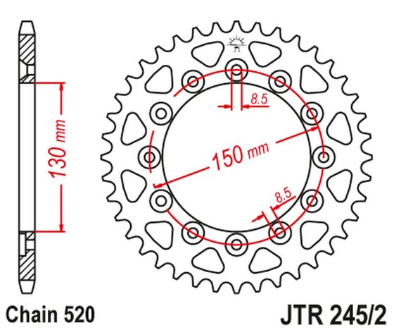 600 RC (1989 - 1993) rear sprocket 47 tooth pitch 520 jtr245247 | JT Sprockets