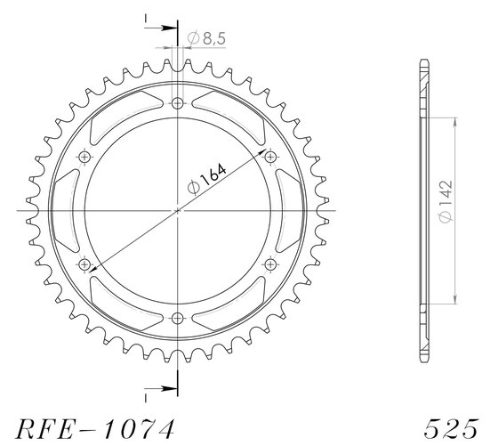 GV 650 (2010 - 2010) supersprox / jt rear sprocket 1074.44 | Supersprox