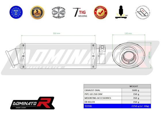 GD 250R (1970 - 2022) exhaust silencer oval | Dominator