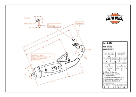 50 OVETTO (2002 - 2016) sitoplus exhaust | SITO