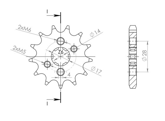 BAJA SENDA 125 (2007 - 2013) supersprox / jt front sprocket 277.14 | Supersprox