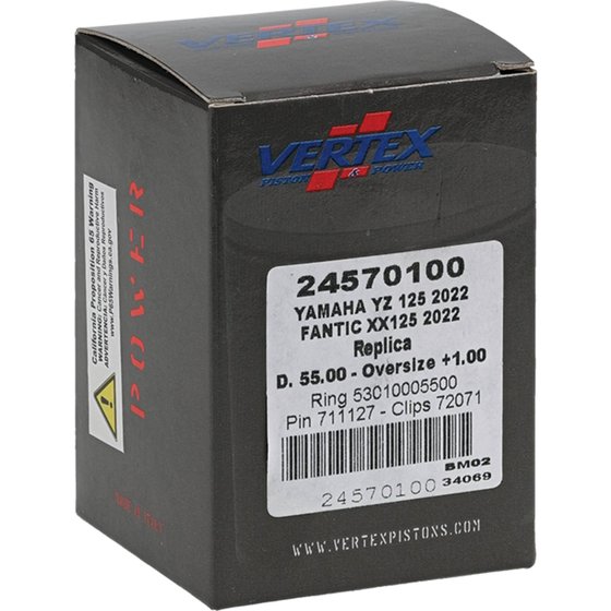 XX 125 2T (2022 - 2023) cast replica piston kit | Vertex