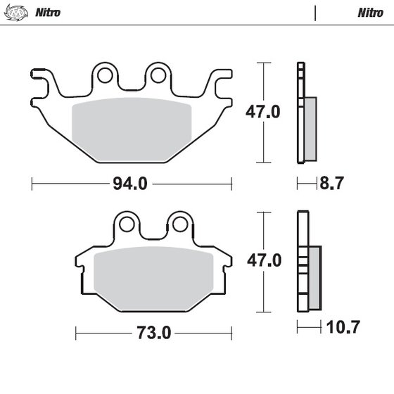 425 BLADE (2008 - 2009) nitro atv brake pad | MOTO-MASTER