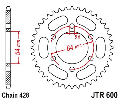 125 RRT NEBRASKA (1987 - 1987) steel rear sprocket | JT Sprockets