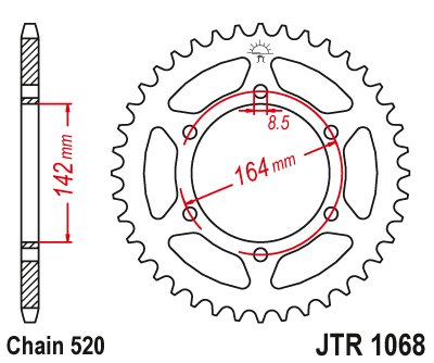 GT 250 NAKED COMET (2004 - 2015) steel rear sprocket | JT Sprockets