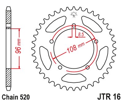 125 XR (1988 - 1988) steel rear sprocket | JT Sprockets