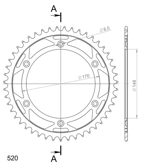 500 T4 E (1988 - 1990) supersprox / jt rear sprocket 828.42 | Supersprox