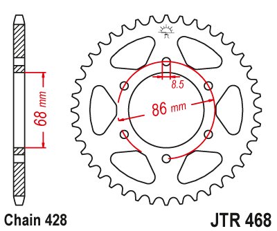 135 GT (2016 - 2016) steel rear sprocket | JT Sprockets