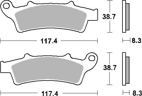 MADISON 400 (2002 - 2011) brakepads carbon tech | SBS