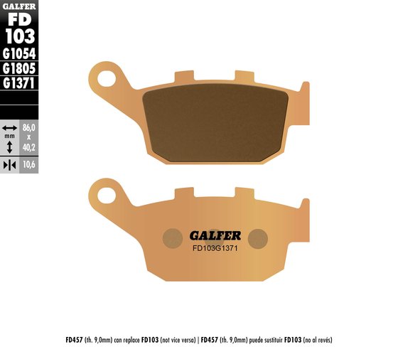 1200 FIREBOLT (2004 - 2009) street sinter brake pads for rear of honda, kawasaki, triumph, and yamaha | GALFER