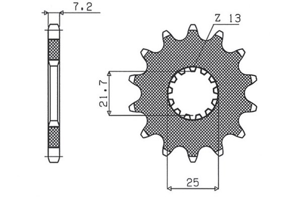 RAPTOR 650 (2001 - 2007) 17t 525 pitch black steel front replacement sprocket | SUNSTAR SPROCKETS