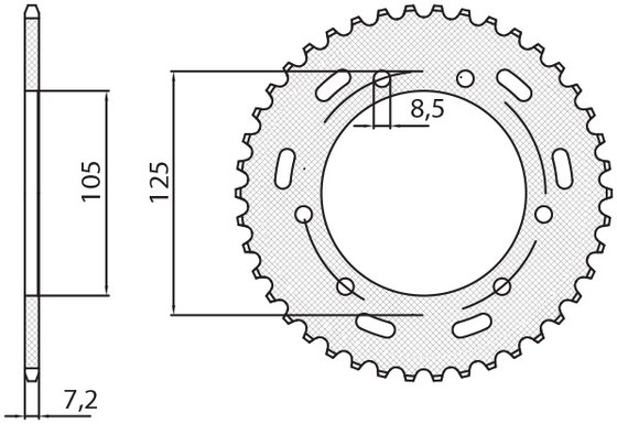 125 XPS CT (2007 - 2007) 428 50t steel rear sprocket | SUNSTAR SPROCKETS